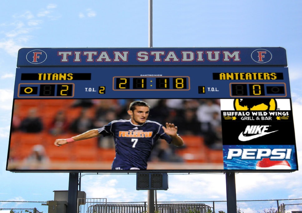 Titan Stadium scoreboard
